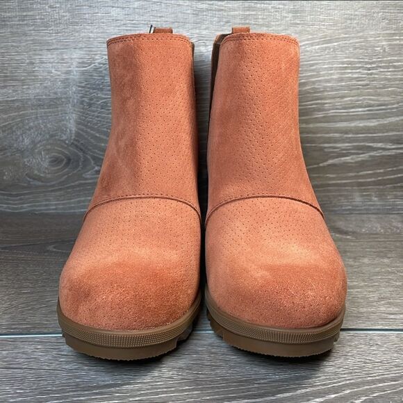 NWT Sorel Joan of Arctic Chelsea Wedge II Women’s Sz 10 Teak Brown Suede Boots - Picture 2 of 11